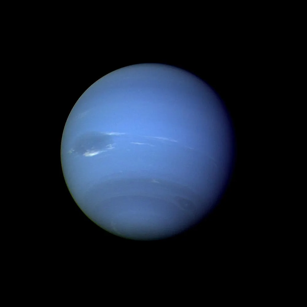 Neptune, imaged by Voyager 2