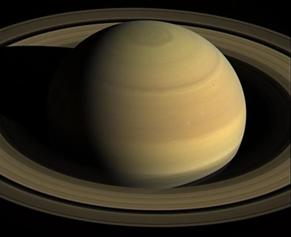 Saturn with its rings, imaged by Cassini